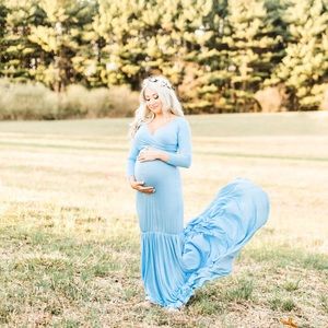 Beautiful blue maternity dress